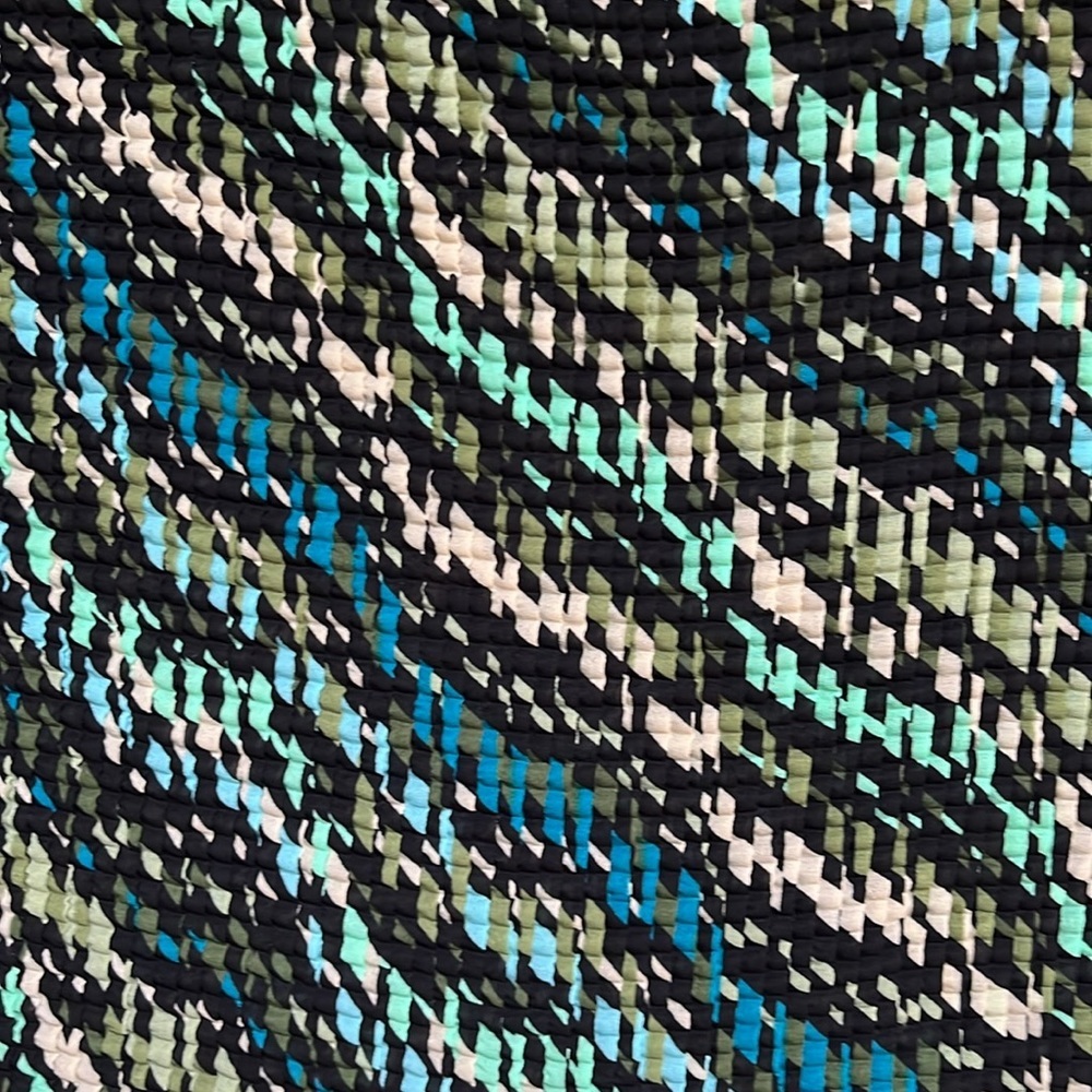 Nicola Y2K Crinkle Stretch Sleeveless Tank Top Blouse Size Medium Black Teal - Picture 5 of 5